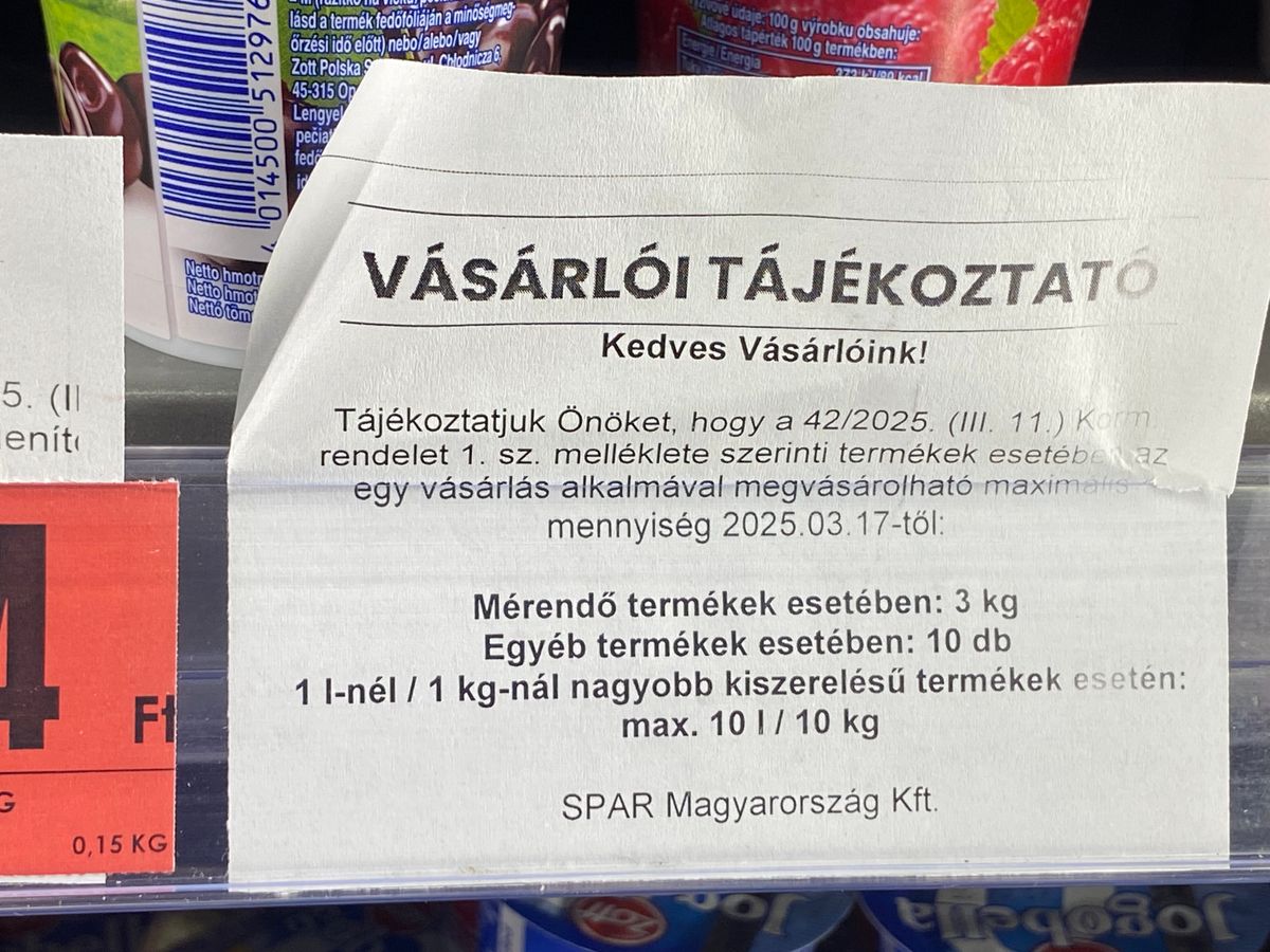 árrésstop, korlátozás