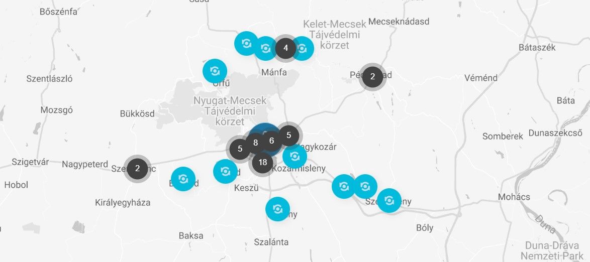 Az üvegvisszaváltásra kihelyezett automaták Baranyában